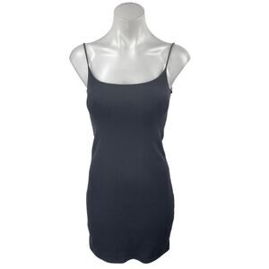 Abercrombie & Fitch Black Rib Knit Sleeveless Cami Mini Bodycon Tank Dress Sz S